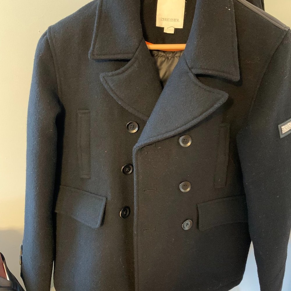 Diesel Kids Black Pea Coat